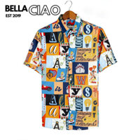 B09 Áo sơ mi nam nữ vài lụa mềm họa tiết ALWAYS đẹp đi biển áo nhóm co giãn thấm hút cực mát