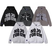 B1 - ÁO Hoodie Zip Form Boxy NQ30 FORUM Thêu Đắp Vải , Áo Khoác Nỉ Hoodie Form Rộng Nam Nữ Unisex 2024