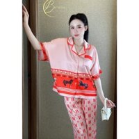 [B104] Đồ bộ ngủ nữ form tay cánh dơi quần dài lụa latin cao cấp Women