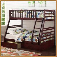 B129 - Cherry : Giường 2 Tầng , 2 Hộc Tủ - Trên 1m / Dưới 1m4