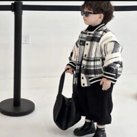 (B145) Set Áo Khoác Dạ Chần Bông Kèm Quần Nỉ Thụng Siêu Ngầu Cho Bé Trai, Boy Phố Lun Nè❤️