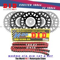 B2 [ 43T Đỏ ] Sên Nhông Đĩa DID Yamaha FZ 150 - Exciter 150 - Sên Đỏ DID Hàng Rời 14T - 43T - 122L