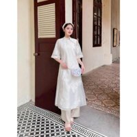 B217 Set áo dài Như Ý nhẹ nhàng duyên dáng thích hợp đi chùa ngày lễ Akara Closet (Hàng có sẵn)