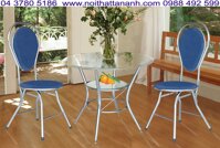 B32 Bàn ăn kính chân thép mạ Hòa Phát