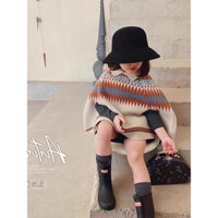 (B37) Áo Khoác Choàng Len Cổ Bẻ Cá Tính Dễ Thương Sang Chảnh Cho Bé ❤️