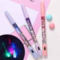 B387 1 Piece Magical Wand Black Ink Gel Pen Fairy Pen Korean Creative Signing Pen Crystal Liquid Sequin Pen Color Flash