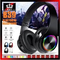 B39 NEW Wireless Bluetooth Headphones Colored LED Lights Gaming Headset Stereo Headphone & Mic