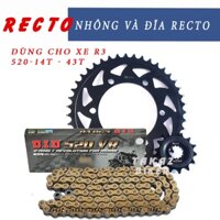 B4 ( Yamaha R3 - YZF PKL 520 Vàng ) Sên Nhông Đĩa Motor Recto và Sên Phốt 520RV ORing Vàng DID Dùng Cho Xe Yamaha R3