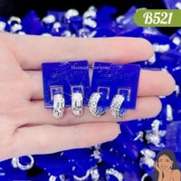 B521 Bông tai khoen mo tròn 4.5li tráng gương Bạc thật nguyên chất Thiên Cát