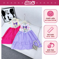 [B57] Váy Kuromi cho bé gái Bonbi Đầm sát nách phom dài qua gối, cài nút thân sau, phom xoè lên dáng rất đẹp