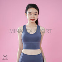 B7 - Áo bra thể thao tập gym yoga earobic chạy bộ, cổ tim đai bo SIẾT EO kèm mút MINATEX, áo co giãn, vải đanh k xù rão.