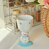 B7 Quà Tặng Sinh Nhật Cốc Gốm Dễ Thương Giáng Sinh Snowman Ice Cream Cup Bàn Tay Sơn Men D