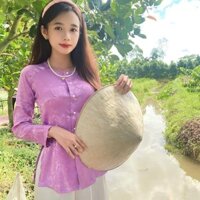 Bà ba gấm quần trắng, đồ bộ bà ba miền tây Áo Top Nữ