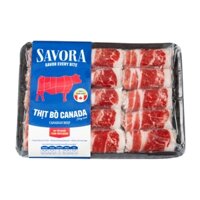 Ba chỉ bò Canada đông lạnh cắt cuộn Savora 500g (1 Khay)