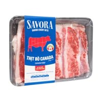 Ba chỉ bò Canada đông lạnh cắt lát Savora 250g (1 Khay)
