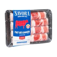 Ba chỉ bò Canada đông lạnh cắt cuộn Savora 250g (1 Khay)