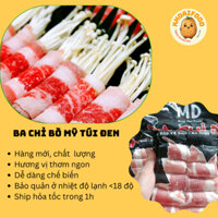 Ba chỉ bò mỹ, thịt ba chỉ bò túi đen tươi ngon, tiện lợi (khay 500g)