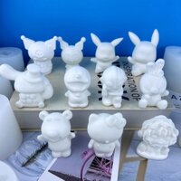 Ba Chiều Hoạt Hình Pikachu hello kitty Động Vật Thạch Cao Khuôn Silicon diy Sanrio Kuromi Búp Bê Series Nhựa Epoxy Trang Trí Khuôn