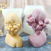Ba Chiều Mắt Đóng Bịt Mắt Cô Gái Bust Nến Thơm Khuôn Silicon Handmade DIY Lưu Niệm Thạch Cao Nhựa Con lắc th0214