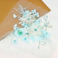 Ba Chiều Nhỏ Lông Vũ Ren Thêu Hoa Đính Hạt Thêu Vải Miếng Dán Decal Quần Áo Trang Trí Đầm Phụ Kiện
