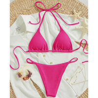 Ba Điểm Bikini Phối Ren Hoa Hồng Đỏ Vàng Gợi Cảm Dây Chia Đồ Bơi Bộ Đồ Lót Đen Trắng