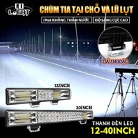 Ba Hàng 12 Inch 20 Inch 32 Inch 40 Inch LED Fiood Thanh Ánh Sáng Xe Dây Đèn LED Trắng Thanh 12V 24V Cho 4X4 4WD Xe Ô Tô