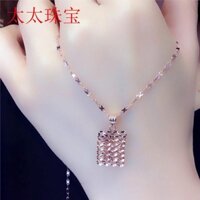 Bà hvg Trang Sức Pure Russia 585 Nữ Vòng Cổ Vàng Nhiều Màu Sắc Sáng Bóng Đẹp 18k Hoa Hồng Vàng Vuông Mặt Dây Chuyền