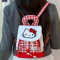 Ba lô AHMED Kitty, Túi đi học có tay cầm hàng đầu phong cách Hàn Quốc Kt Cat, Túi đeo vai lưới thông thường thời trang ngọt ngào Y2k Du lịch