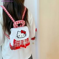 Ba lô ALLGOODSMX Kitty, Túi đi học Kt Cat có tay cầm hàng đầu phong cách Hàn Quốc, Túi đeo vai lưới thông thường thời trang Sweet Y2k Nhân viên văn phòng