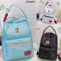Ba lô CHLOCH Hello Kitty, Túi mèo Kitty phong cách Hàn Quốc bằng Nylon, Máy tính hoạt hình thời trang Túi đi học dung tích lớn dành cho nữ