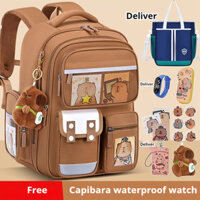 Ba lô chống gù trẻ em Kapibala, cặp đi học cho học sinh tiểu học lớp 1-6, ba lô dung tích lớn chống thấm nước siêu nhẹ cho bé trai và bé gái