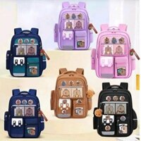ba lô chống gù (capipara+kuromi) cho bé trai bé gái. lớp 1 -6 kèm tích cơ ,móc khóa TOP cap đi học balocho begai