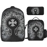Ba lô Chrome Hearts 3 trong 1 Túi đi học dễ thương Gói lưng hoạt hình nhẹ với hộp đựng túi ăn trưa và hộp đựng bút chì
