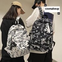 Ba lô COSMAKEUP, Túi đi học phong cách Hàn Quốc Graffiti Trend, Túi đeo vai siêu nhẹ dung tích lớn thời trang