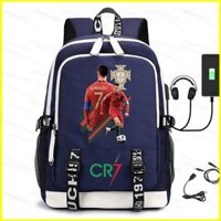 Ba lô Cristiano Ronaldo dành cho nam Sinh viên Trường học Công suất lớn In thời trang Túi đa năng cá tính