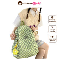 Ba lô Cuccu đi học đi chơi phong cách vintage kẻ CARO First chống thấm giá rẻ - Zen 44