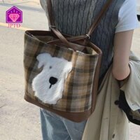 Ba lô Cún con CABEZA, Thiết kế mới Ba lô Tây Nguyên phong cách Hàn Quốc, Thời trang sức chứa lớn Dây kéo gấu Kitty Túi Tote đeo vai nữ