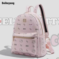 Ba lô da PU cổ điển BEIKEYANG có in hình Hello Kitty cho du lịch