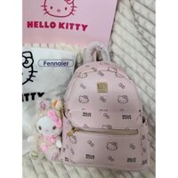 Ba lô da PU cổ điển Fennaier có in hình Hello Kitty cho du lịch