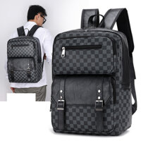 Ba Lô Da Pu Sọc Caro Thời Trang Nam Tính