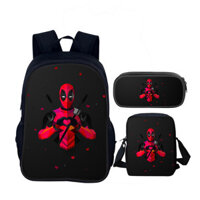 Ba lô Deadpool 3 trong 1, bộ ba món, hoạt hình anime cho trường tiểu học và trung học, kích thước L16 inch