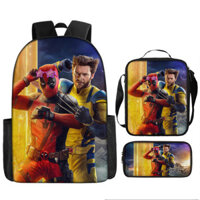 Ba lô Deadpool 3 trong 1, bộ ba món cho học sinh tiểu học lớp ba và bốn, nhẹ và giảm gánh nặng