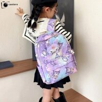 Ba lô đi học CAEIORE, Túi đi học họa tiết dễ thương bằng vải Canvas, Túi du lịch dung tích lớn in hoạt hình di động