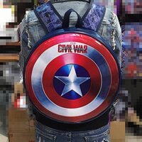 Ba Lô Đi Học Chống Thấm Nước Hình Khiên Captain America Cá Tính