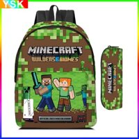 Ba Lô Đi Học Có Khóa Kéo In Họa Tiết Hoạt Hình Minecraft Độc Đáo Cho Bé