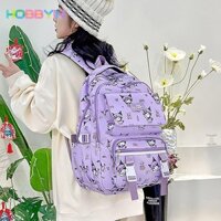 Ba lô đi học HOBBYIN, Túi học sinh phụ kiện đi học Kuromi Hello Kitty, Túi đeo vai dung tích lớn nhẹ dành cho học sinh