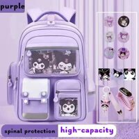 Ba lô đi học nhẹ công suất lớn Kuromi My Melody dễ thương dành cho bé gái Học sinh trẻ em