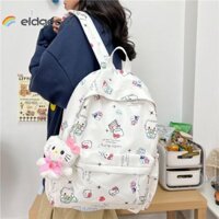 Ba lô ELDGEAN, Túi đi học Hello Kitty Kawaii, Túi du lịch hoạt hình Nylon ngọt ngào