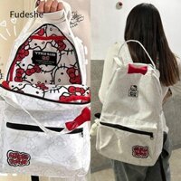 Ba lô FUDESHE Hello Kitty, Túi đựng mèo Kitty hoạt hình máy tính, Túi đeo vai Nylon cỡ lớn dễ thương dành cho nữ