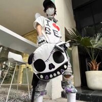 Ba lô gấu trúc da Yabi pu khâu túi đi học phong cách cặp đôi